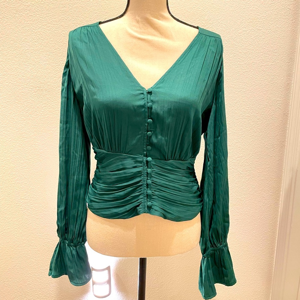 Anthropologie Ruched buttoned top